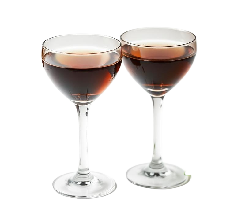 Two coupe cocktail glasses